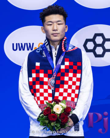 ＜レスリング＞【写真集】2025年世界選手権／男子グレコローマン77kg級・日下尚（マルハン北日本）－決勝・表彰式