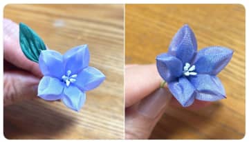 つまみ細工作家が長年の苦悩の末に『五角形の桔梗(ききょう)』を完成→「ついに理想の形に…！「感慨深すぎる……」と称賛の