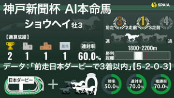 【神戸新聞杯】AIの本命はショウヘイ　ダービー3着以内馬は勝率50%、複勝率70%