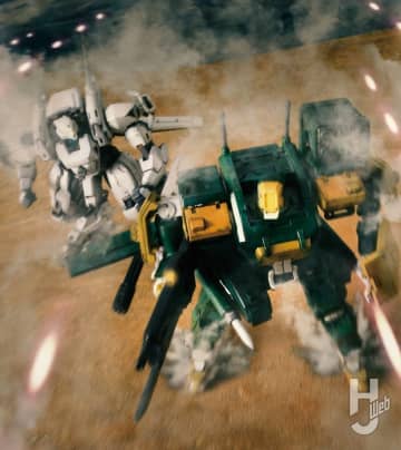 「MODEROID 烈華」をイサミ・アオ専用機に！ 武装のスクラッチ＆油絵の具を使用した“ドッティング”で重厚感アップ!!【勇気爆発バーンブレイバーン】