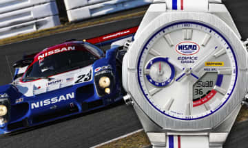 モータースポーツの魂を纏う一本 「NISMO」の初代ロゴを掲げる歴代レーシングカーをモチーフにした“EDIFICE”