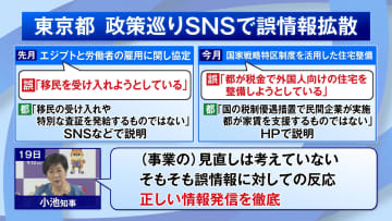 “誤情報拡散”に対し小池知事「正しい情報発信を徹底　事業の見直しは考えていない」