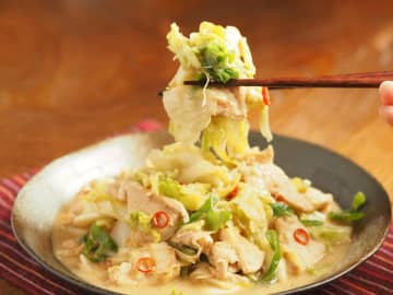 マヨのダブル使いが決め手！しっとりコクうま「鶏むね肉とキャベツのみそマヨ炒め」