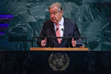 国連80年、協調呼びかけ　グテレス氏、改革に決意