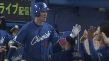 【中日】上林誠知が先制の第17号2ラン　巨人戦に続き2試合連続のホームラン！ここまで無安打の打線に動きをもたらす