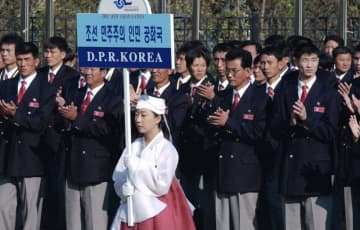 ＜あのころ＞釜山ア大会で北朝鮮入村式　23年前の9月24日