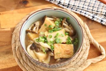 レンジで簡単！温活ダイエット「きのこの厚揚げあんかけ」