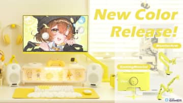 Pixio、初のイエローカラー製品を発表！23.8インチ200Hzゲーミングモニターとモニターアームが登場