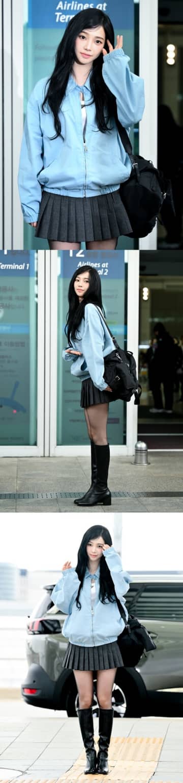 aespa・カリナ、“無欠点美貌”に視線集中！小顔際立つ爽やかルックでミラノに出国【PHOTO】