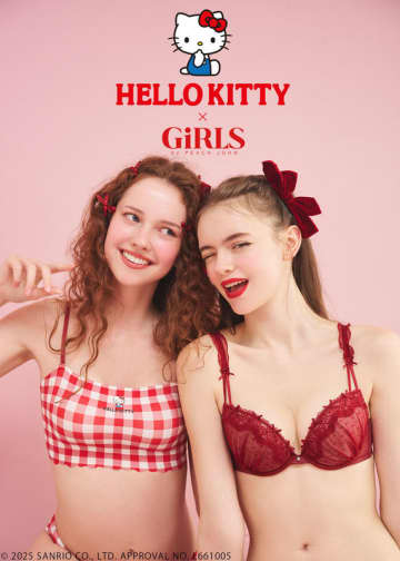 「HELLO KITTY(ハローキティ)」のランジェリーやルームウェアが多数登場! GiRLS by PEACH JOHNとのコラボレーションコレクションが本日24日(水)発売 [写真17枚]
