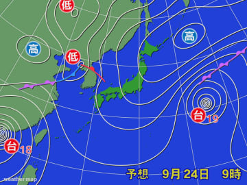 西日本はくもりや雨続く　東日本や北日本は秋晴れ