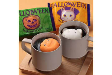 カルディ、かわいくて溶かすのがもったいない「ハロウィンマシュマロ」ネコとかぼちゃで発売