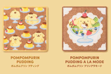 ラブラリー バイ フェイラー×「ポムポムプリン」の“プリン尽くし”ハンカチ、顔型ポーチも