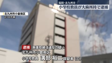 小学校教員が大麻所持で逮捕　福岡・北九州市