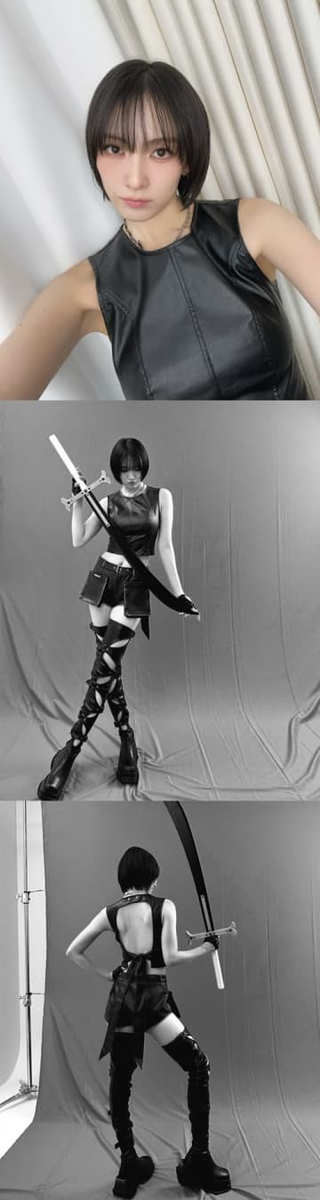 まるでアニメキャラ？KARA・ジヨン、“超ミニ丈”パンツに黒革の穴開きロングブーツ姿で魅了【PHOTO】