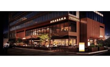 赤坂にフードホール付きオフィスビル、野村不動産が10月開業へ