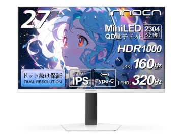 4K/フルHD切り替えモード付き、ミニLED+量子ドットのゲーミングモニター