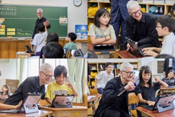京都市、GIGA第2期で「iPad」を9万5,000台導入、ティム・クックCEOが視察