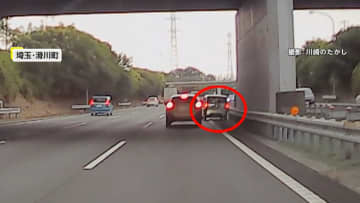 関越道で3車線横断し車がガードレール衝突、後続車が次々と急ブレーキ　目撃者「大惨事にならず安心」