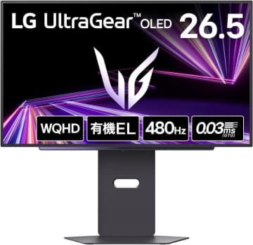 【Amazonセール】LGのリフレッシュレート480Hz対応有機ELゲーミングモニター「UltraGear」がお買い得