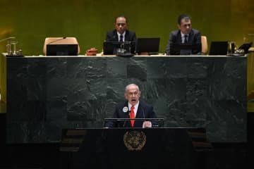 イスラエル首相が国連演説　複数の代表団が退席