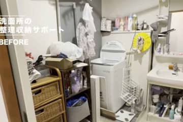 「捨てるに捨てられない」　散らかった洗面所が快適空間に大変身　収納アイデアに反響