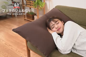 生食パンのような手触りの昼寝枕「ゴリラのひとねむり」、ドウシシャとアキレスが共同開発