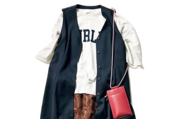 トレTとツヤっとパンツにジレを重ねてちょっぴりモードに！ 秋のプチプラコーデ【最新号からちょっと見せ】