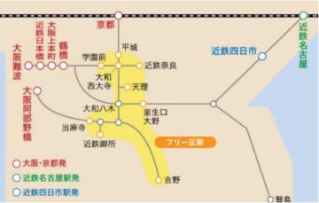 近鉄電車の往復乗車券と3日間周遊券・奈良交通バス乗り放題がセットになった「奈良世界遺産デジタルフリーきっぷ」