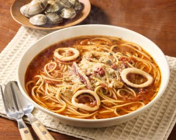 プロント「海の幸のトマトバジル スープパスタ」「3種のきのこと濃厚ポルチーニクリーム 生パスタ」カフェタイム限定発売