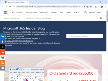 Microsoft、「赤」を見直す ～「Word」「PowerPoint」「Outlook」「OneNote」で／コントラスト比を少し上げてアクセシビリティを改善