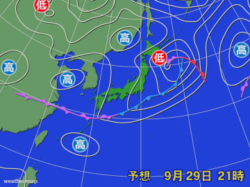 秋の移動性高気圧が東進