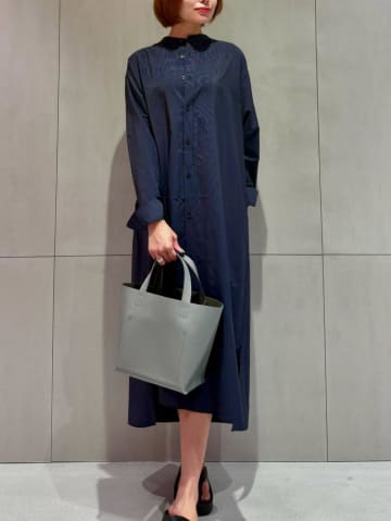 【無印良品のネイビー】1枚で即サマ見え♡「秋っぽワンピ」