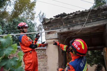 一部の家屋が損・倒壊、７人負傷　甘粛省の地震で