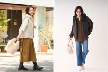 KEYUCA新作♡秋の着回し抜群「ダンボールコンビフードベスト」