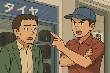店員に「うちは安いタイヤは置いてないよ！」と言われて即退店した男性 → 「その後、そのショップは閉業してました」