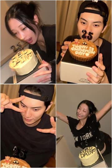 “公開恋愛中” イ・チェミンとリュ・ダイン、誕生日ケーキもカップル仕様!?【PHOTO】