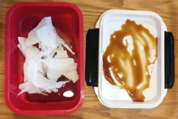 お弁当箱の油汚れは、「アレ」入れて振るだけで…　ソースやケチャップも落ちて感激