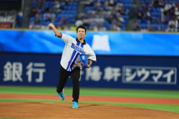 DeNA、プロゴルファーの松山英樹がセレモニアルピッチ「たくさんの方々の前で投げることができ、とても嬉しかった」