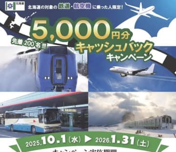 道内2空港とJR一部線区利用で5,000円キャッシュバック　フリーパス利用やJAL割引キャンペーン併用も可