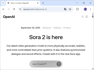 OpenAI、動画・音声生成モデル「Sora 2」を発表 ～iOSアプリも米国・カナダで先行提供／物理的に正確でリアル、コントロール性にも優れるのが特徴