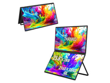 23.8型4Kを2枚備えたデュアルモニター、サンコーから