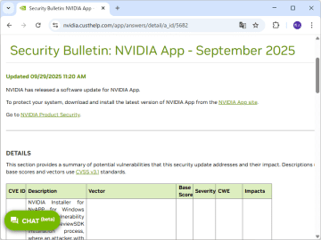 「NVIDIA アプリ」に特権昇格の脆弱性 ～セキュリティアドバイザリが公開／v11.0.5.245への更新を