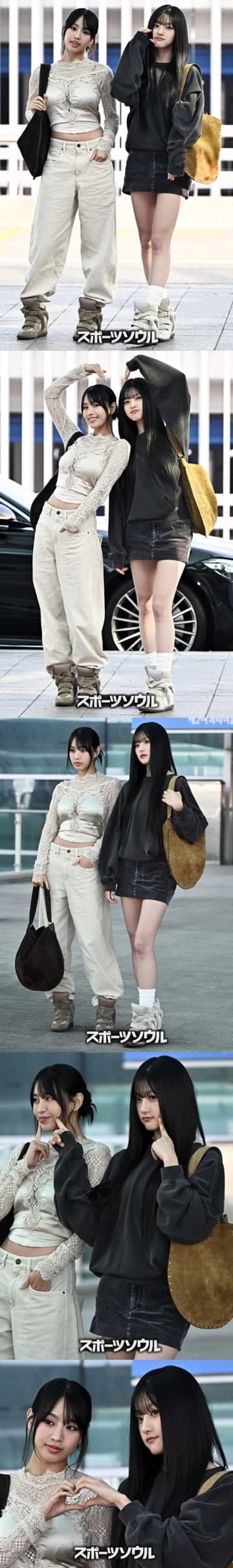 メンバーの“熱愛説”報道後も堂々と笑顔！KISS OF LIFE・ナッティ＆ハヌル、フランスへ出国【空港写真】
