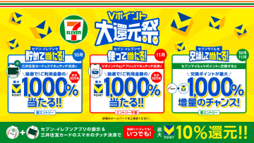セブン-イレブン、三井住友カードとVポイントで最大1000％還元キャンペーンを実施