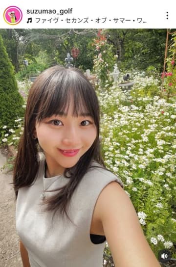 身長154cmで最長飛距離は328ヤード！ ドラコンプロの鈴木真緒が夏服にお別れ 「ノースリーブはまた来年かな～」