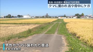 散歩中の男性がクマに襲われ…首や背中にケガ　青森