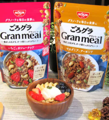 日清シスコ、グラノーラ新領域に挑戦　オートミールと似て非なるオーツ麦100％生地の「ごろグラ グランミール」新発売
