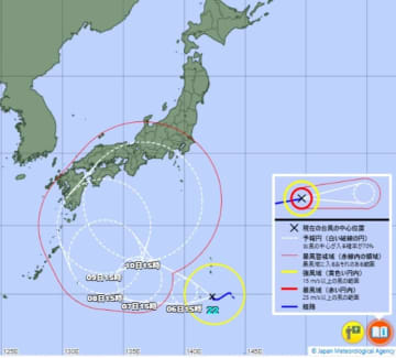 【台風22号】強い台風に発達し関東接近か　週末、埼玉が暴風警戒域に入る恐れも
