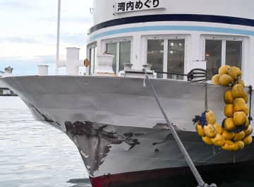 遊覧船が岸壁に衝突、15人けが　真正面からか、静岡・沼津港